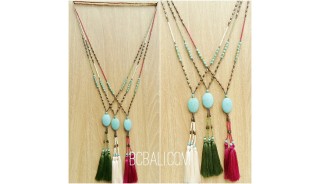 beads tassels stone caps three color  handmade